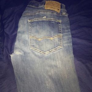 A pair of American eagle jeans